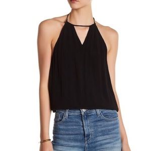 Free press clothing black low back halter Crop top